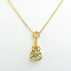 Caged Stone Guitar Necklace - Gold