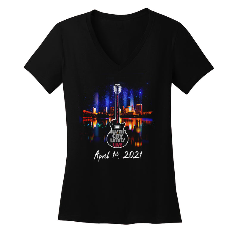 ACL Live Guitar Skyline V-Neck T-Shirt (Women)