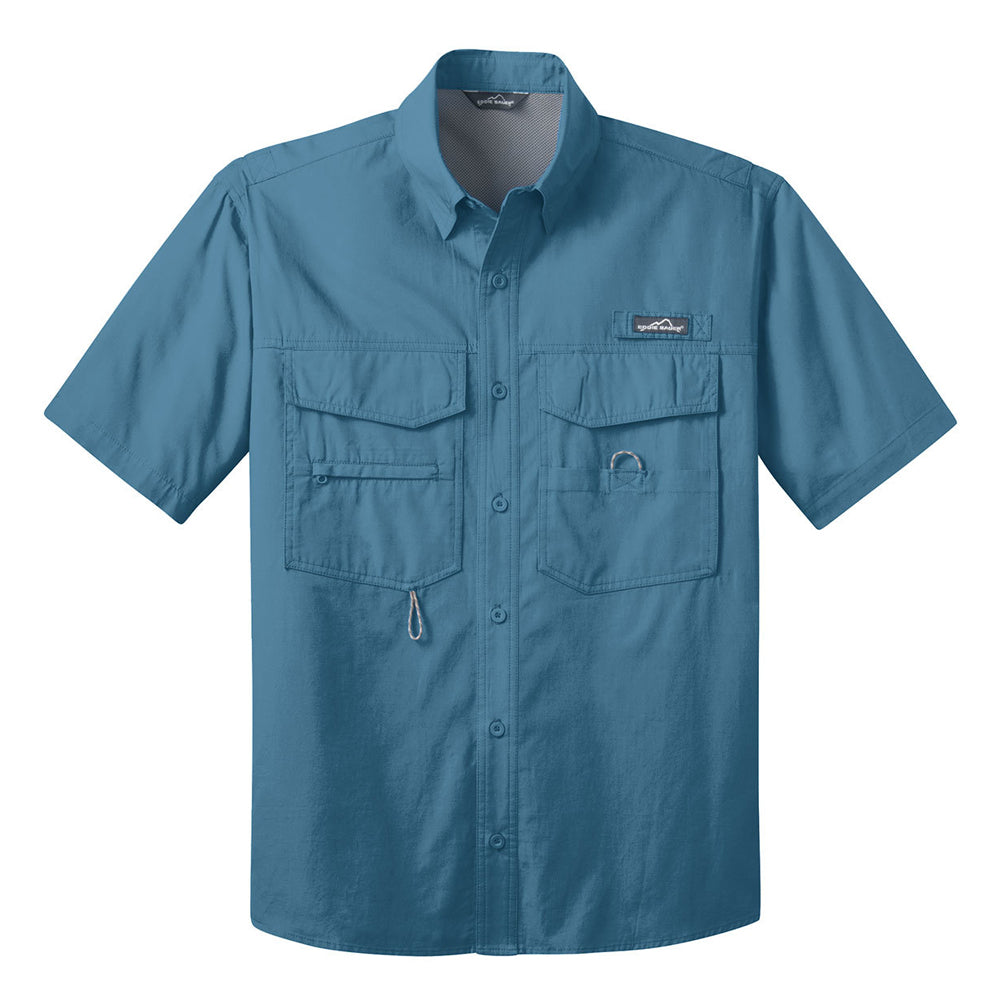 Blues Surfer Eddie Bauer Short Sleeve Fishing Shirt (Men) XL / Blue
