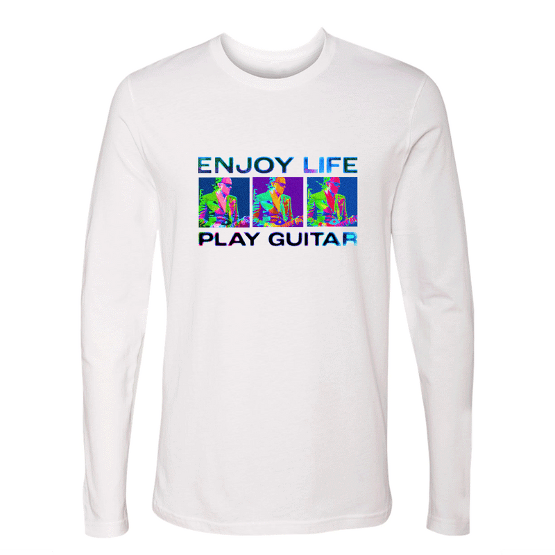 Enjoy Life, Play Guitar Retro Long Sleeve (Men)