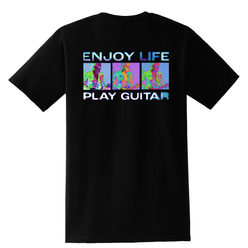 Enjoy Life, Play Guitar Retro Pocket T-Shirt (Unisex)