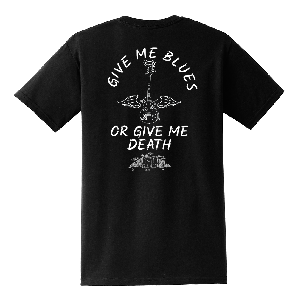 Give Me Blues Or Give Me Death Pocket T-Shirt (Unisex) - Black