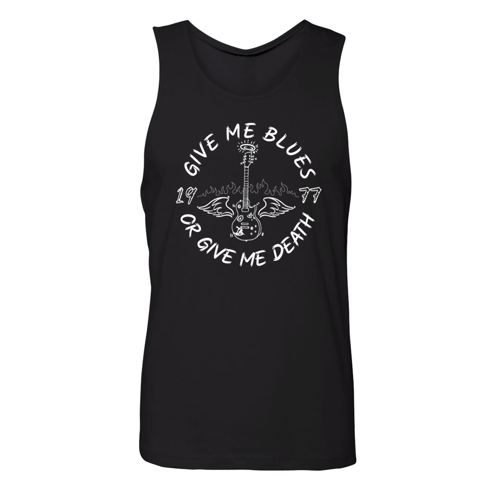 Give Me Blues Or Give Me Death Halo Tank (Men) - Black