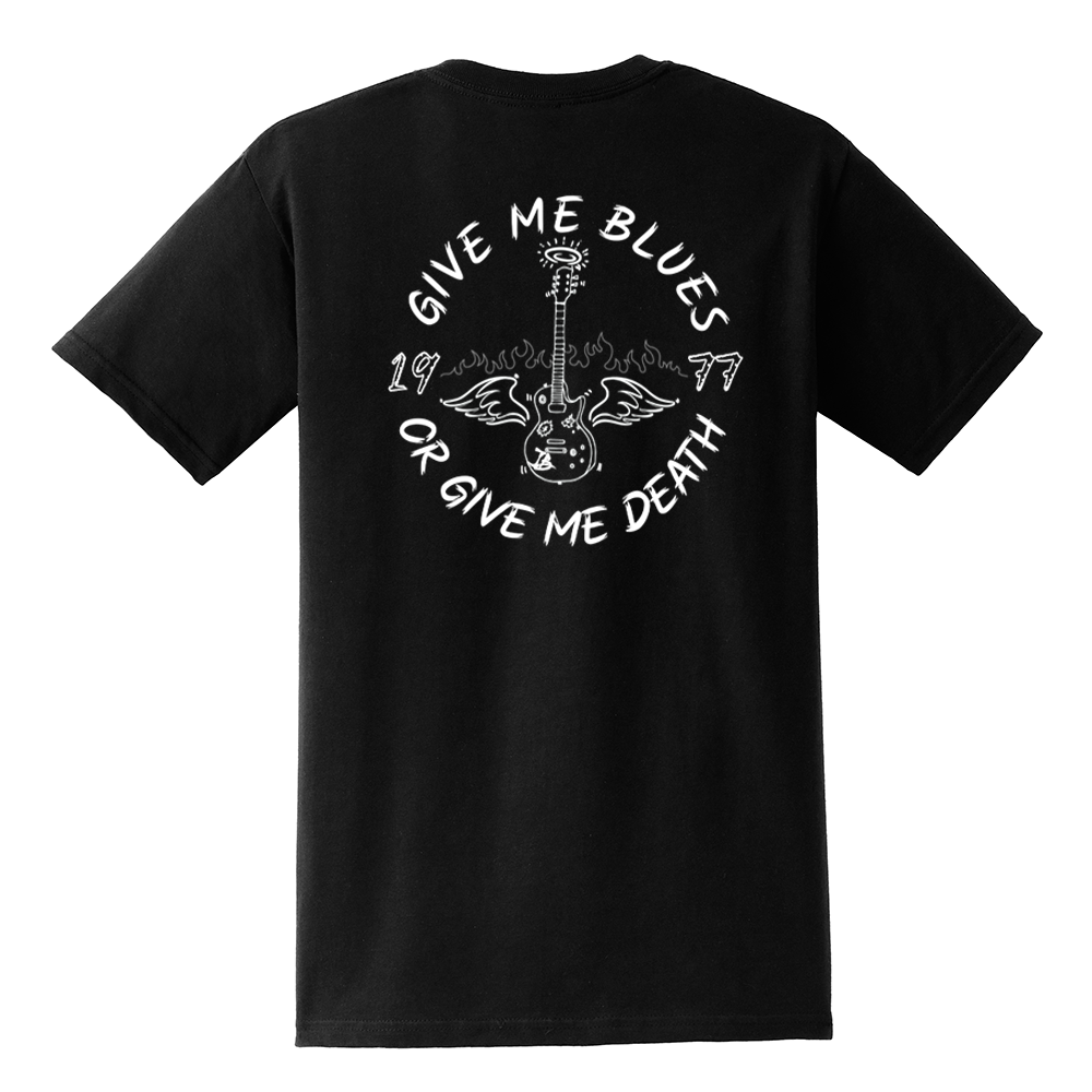 Give Me Blues Or Give Me Death Halo Pocket T-Shirt (Unisex) - Black
