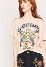 Guns N' Roses Skull Cross Boyfriend T-Shirt - Blush
