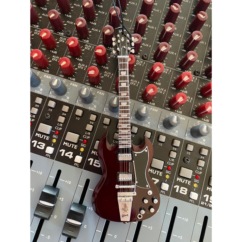 6" Mini Guitar Holiday Ornament Replica Collectible - Gibson 1964 SG Standard Cherry