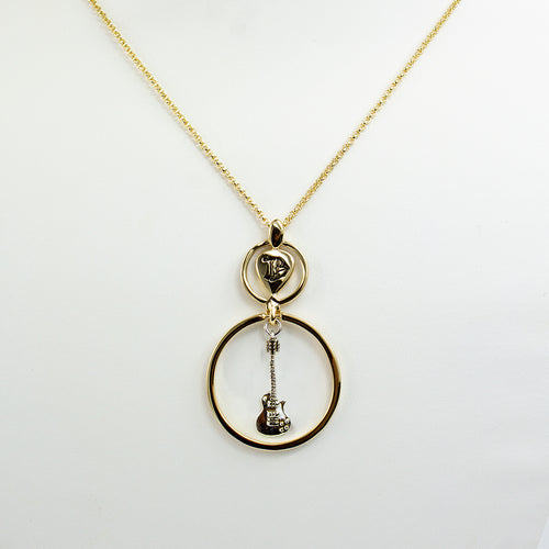 Guitar Drop 2-Tone Necklace