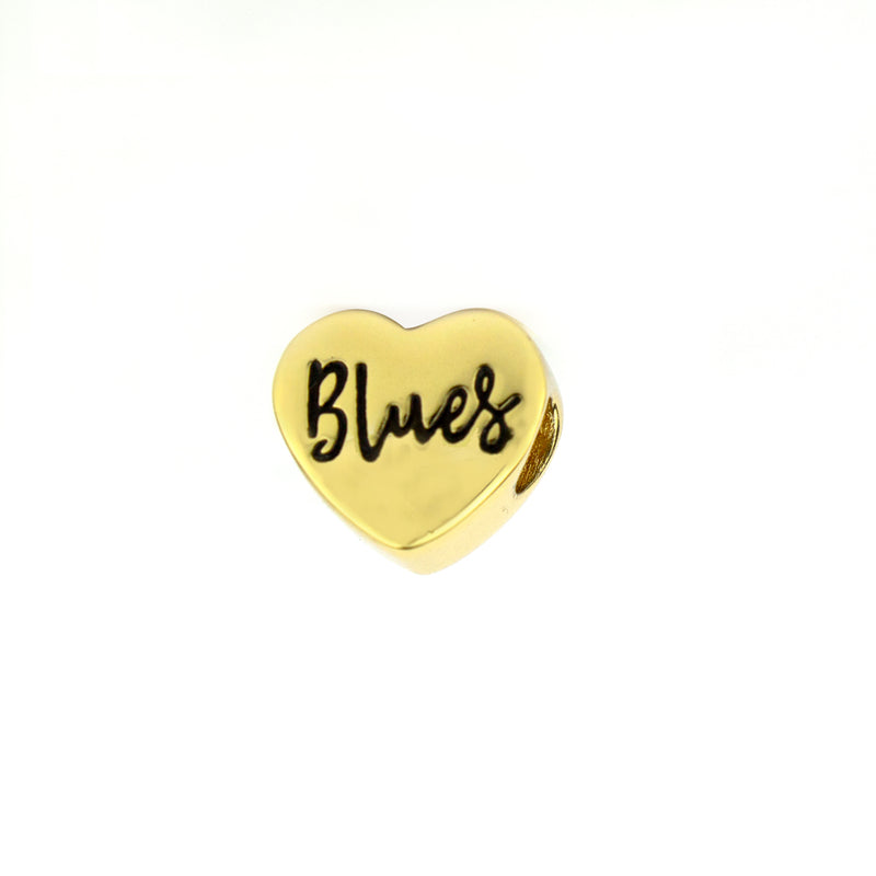I Love Blues Bead - Gold