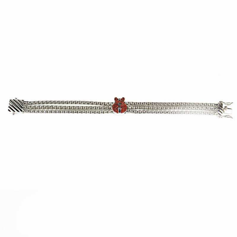 Red ES Pave Box Chain Bracelet