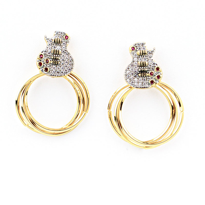 Pave Guitar Earrings