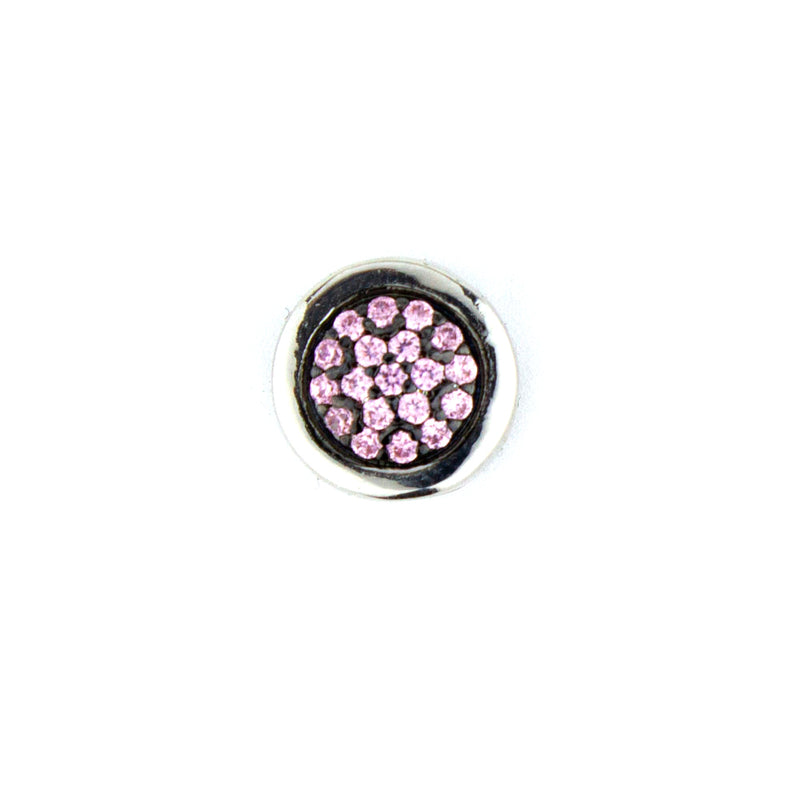 Double Sided Pavé  Round Bead - Pink