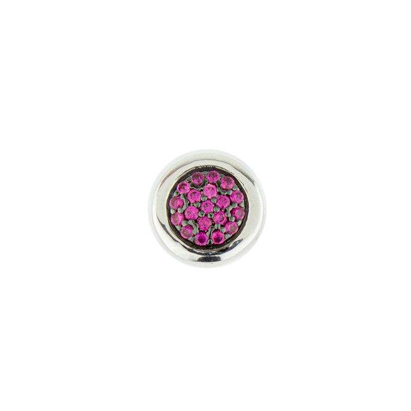 Double Sided Pavé  Round Bead - Ruby