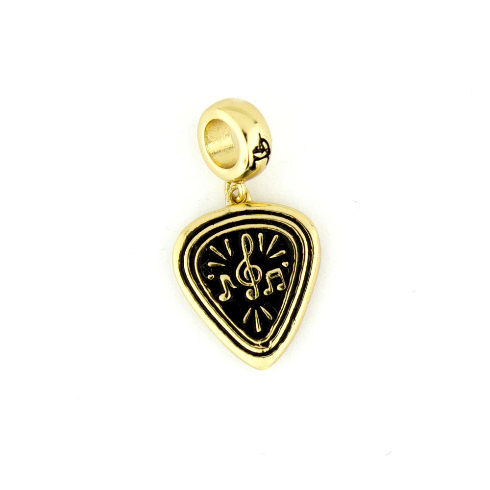 Music Notes & Pick Charm - Gold