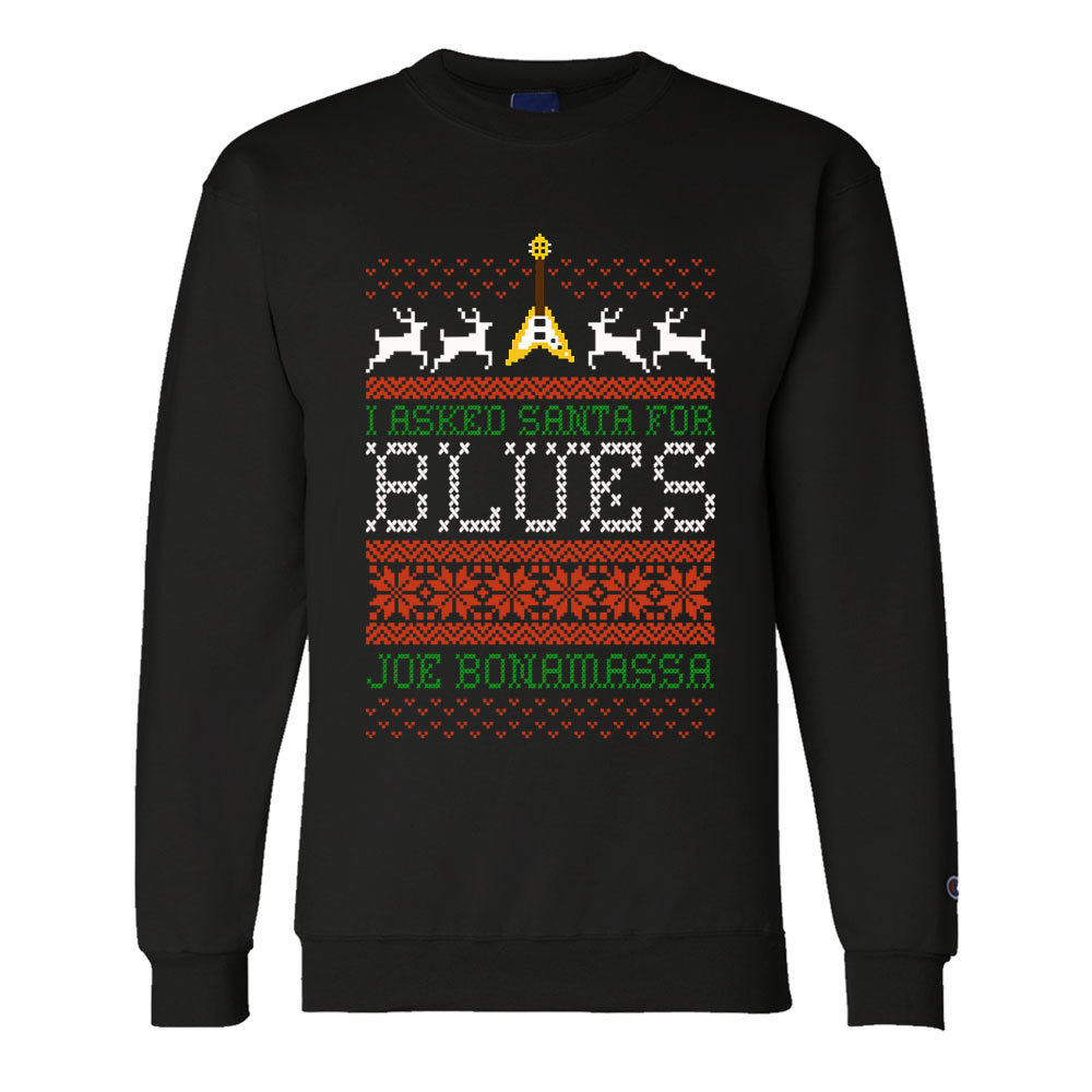 I Asked Santa for Blues Ugly Christmas Sweatshirt (Men)