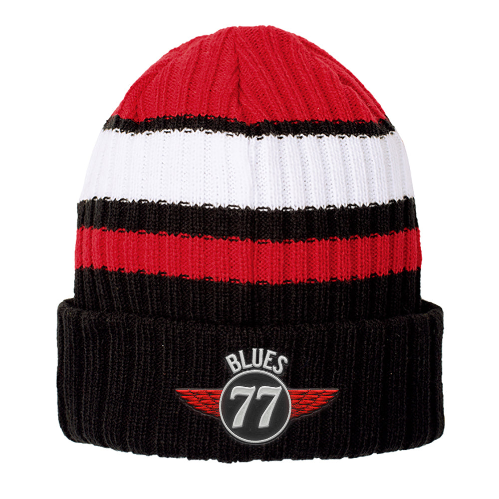 Interstate Blues New Era Ribbed Tailgate Beanie - Red