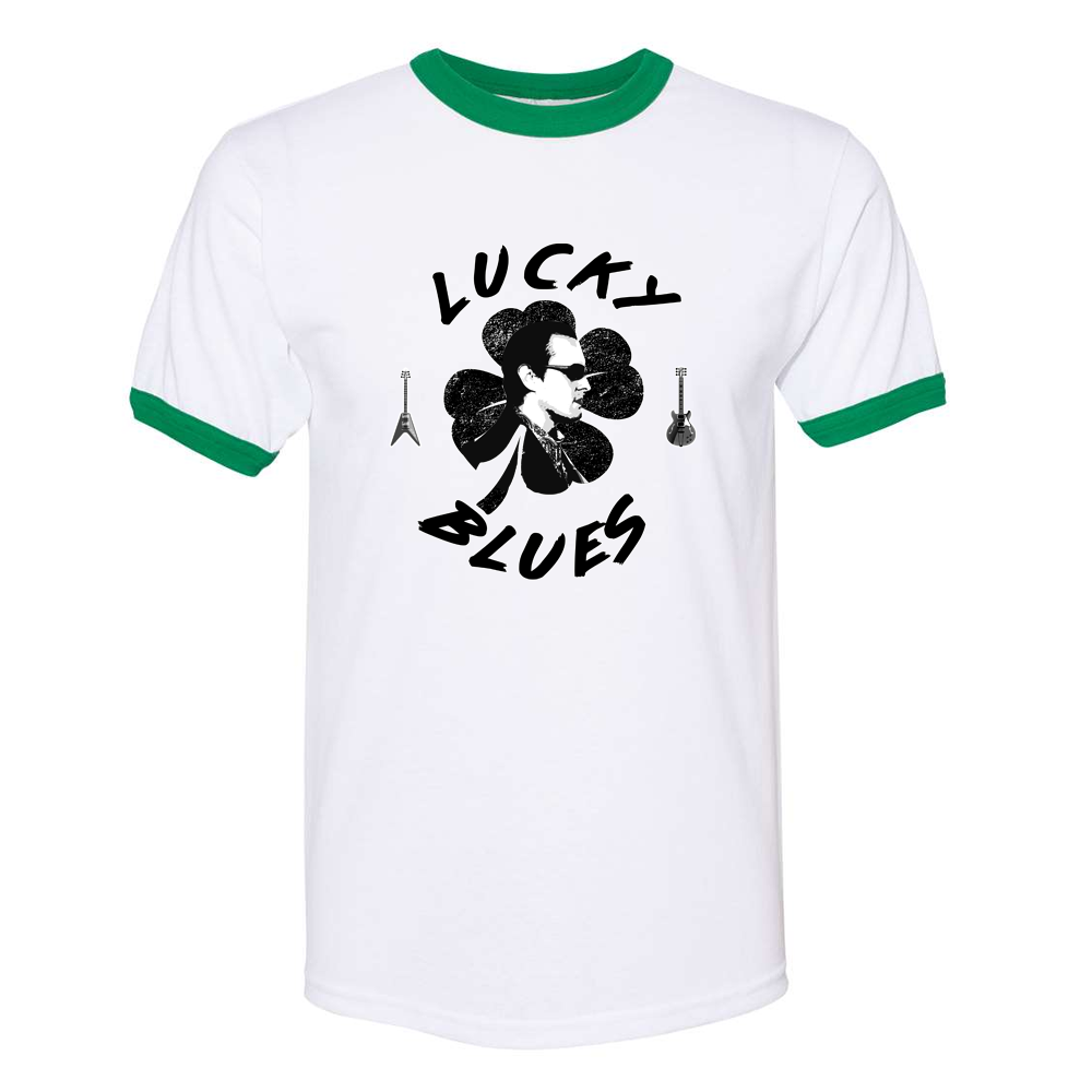 Lucky Blues Portrait Ringer T-Shirt (Unisex)