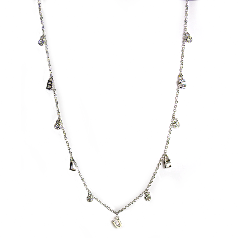 Blues Letters Necklace - Silver