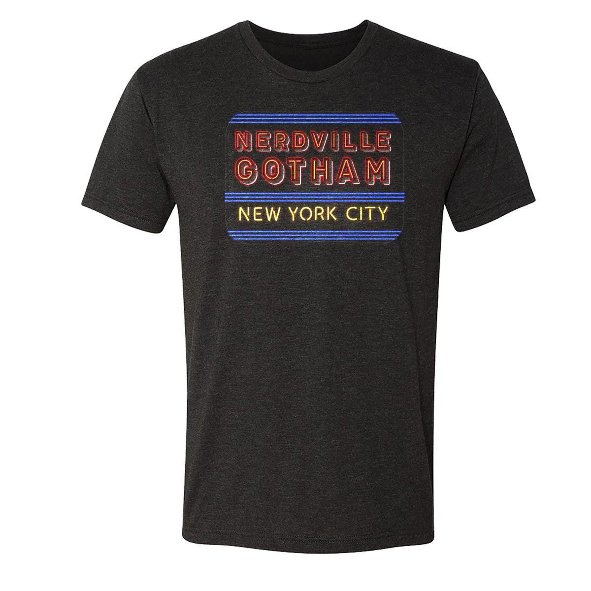Nerdville Gotham T-Shirt Tri-Blend (Unisex) - Vintage Black
