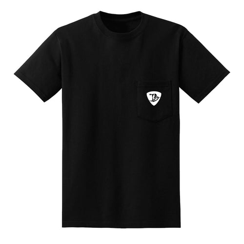 Blues Rock Guitar Logo Pocket T-Shirt (Unisex)