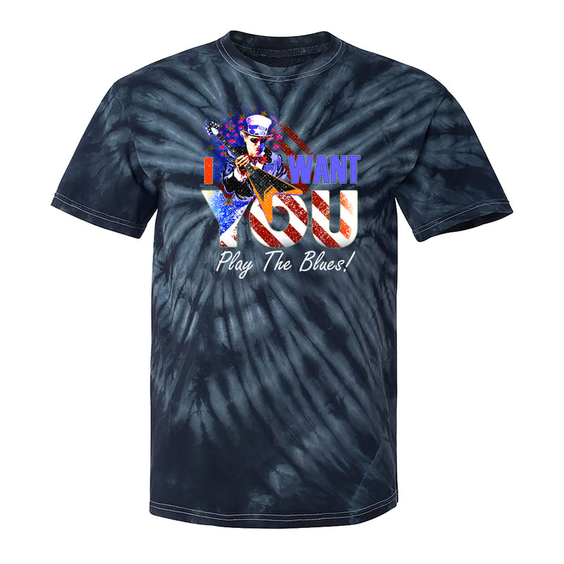 I Want You, Play the Blues Tie Dye T-Shirt (Unisex)