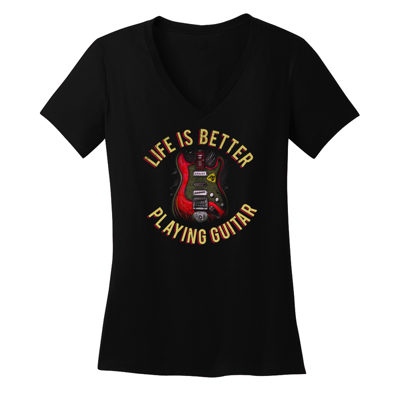Life is Better Playing Guitar V-Neck (Women)