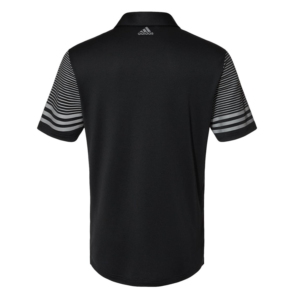 Classic Blues Rock Adidas Striped Sleeve Polo Shirt (Men)