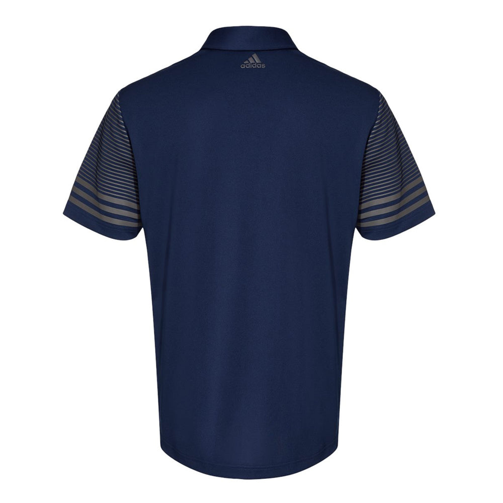 Blues Rock Adidas Striped Sleeve Polo Shirt (Men)