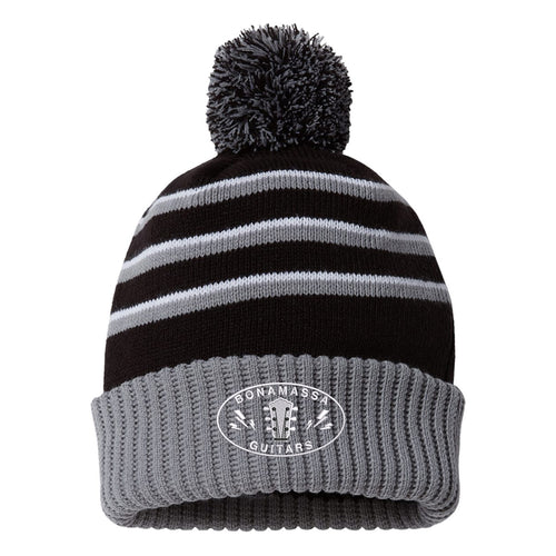 Vintage & Rare Oval Logo Stripe Pom Beanie