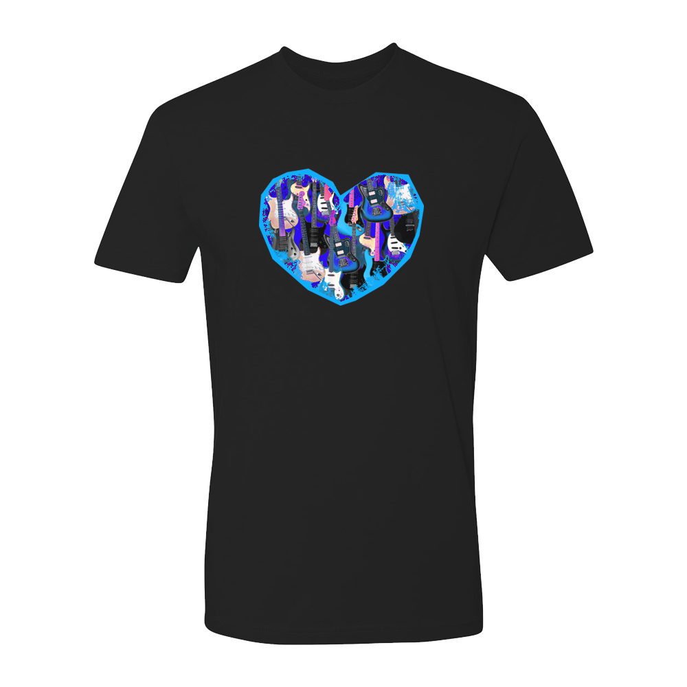 Blue Heart of Guitars T-Shirt (Men)