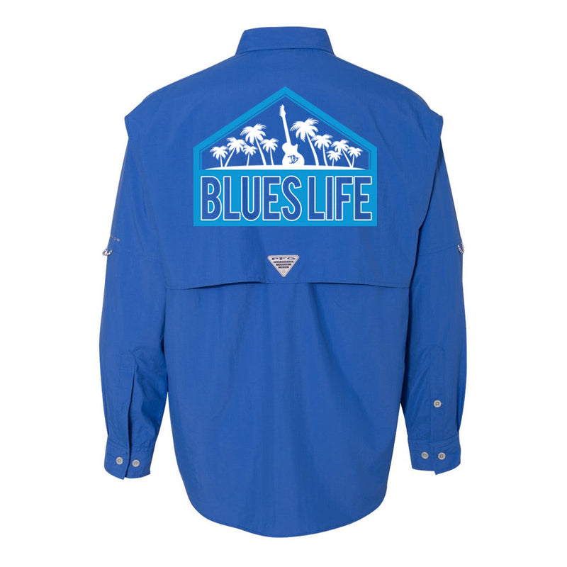 Blues Life Shield Columbia PFG Bahama II Long Sleeve (Men) Large / Vivid Blue