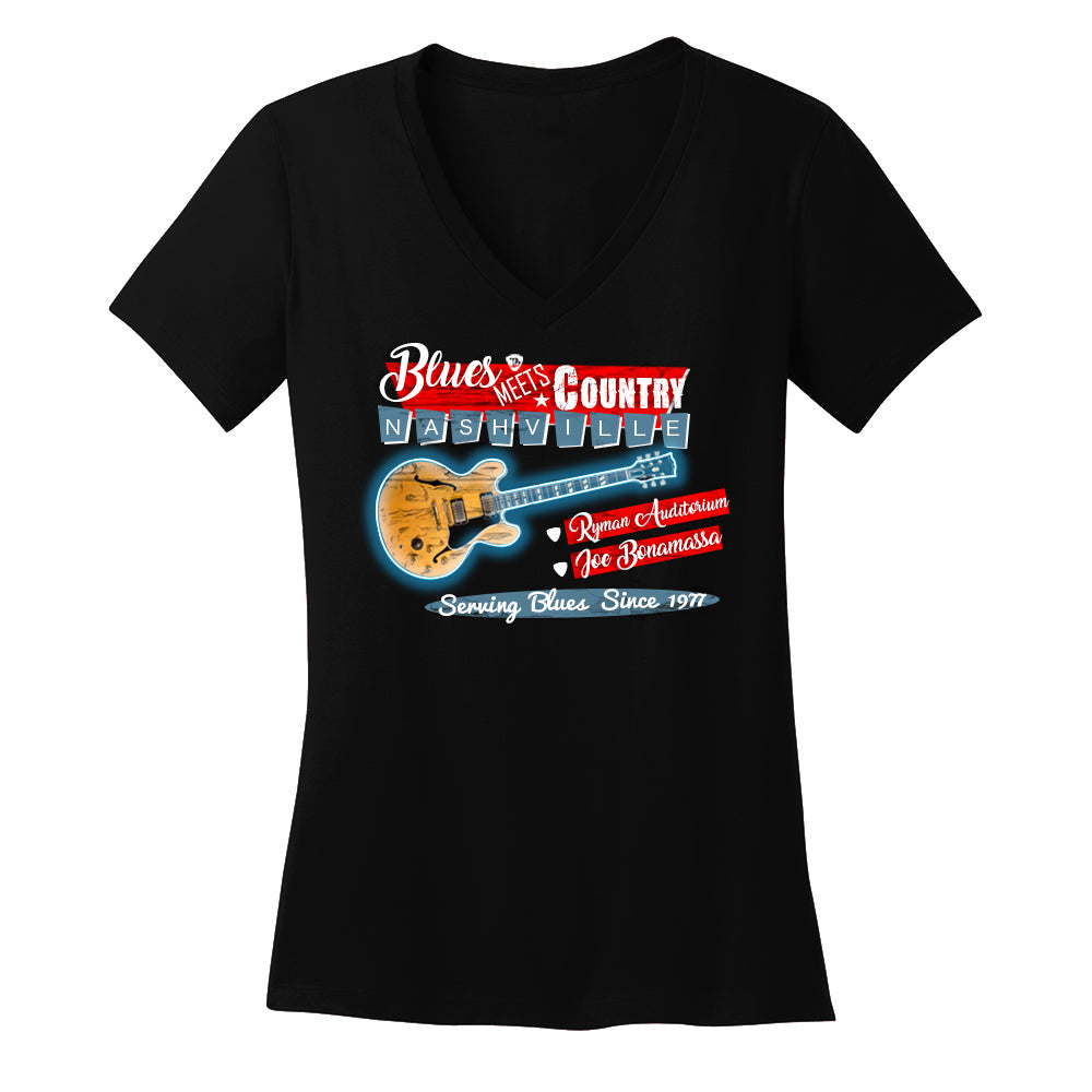 Blues Meets Country V-Neck T-Shirt (Women)