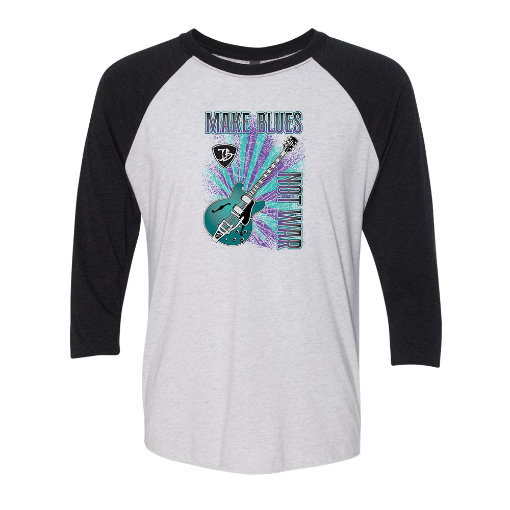 Make Blues Not War Purple 3/4 Sleeve T-Shirt (Unisex)