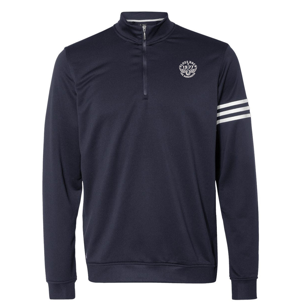 Blues Rock Adidas French Terry 1/4 Zip Pullover (Men) - Navy