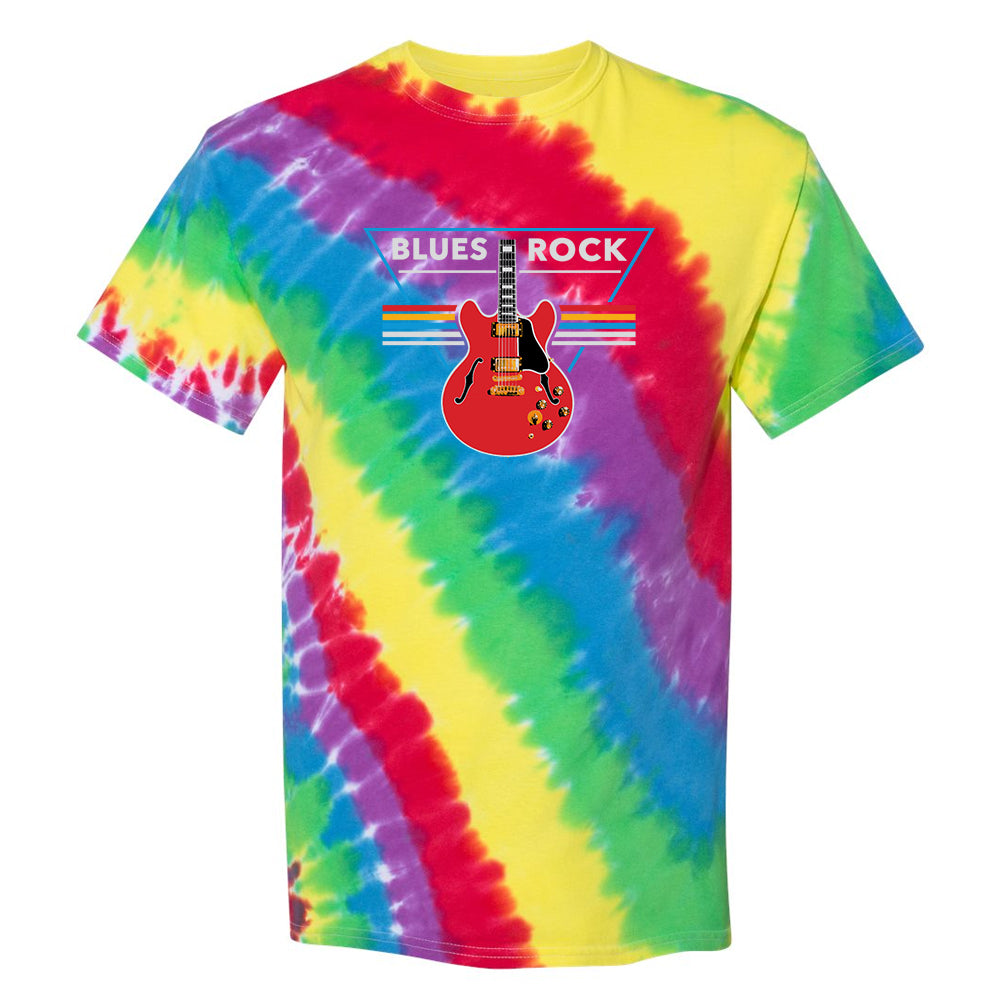 Blues Rock Triangle Tilt Tie Dye T-Shirt (Unisex)