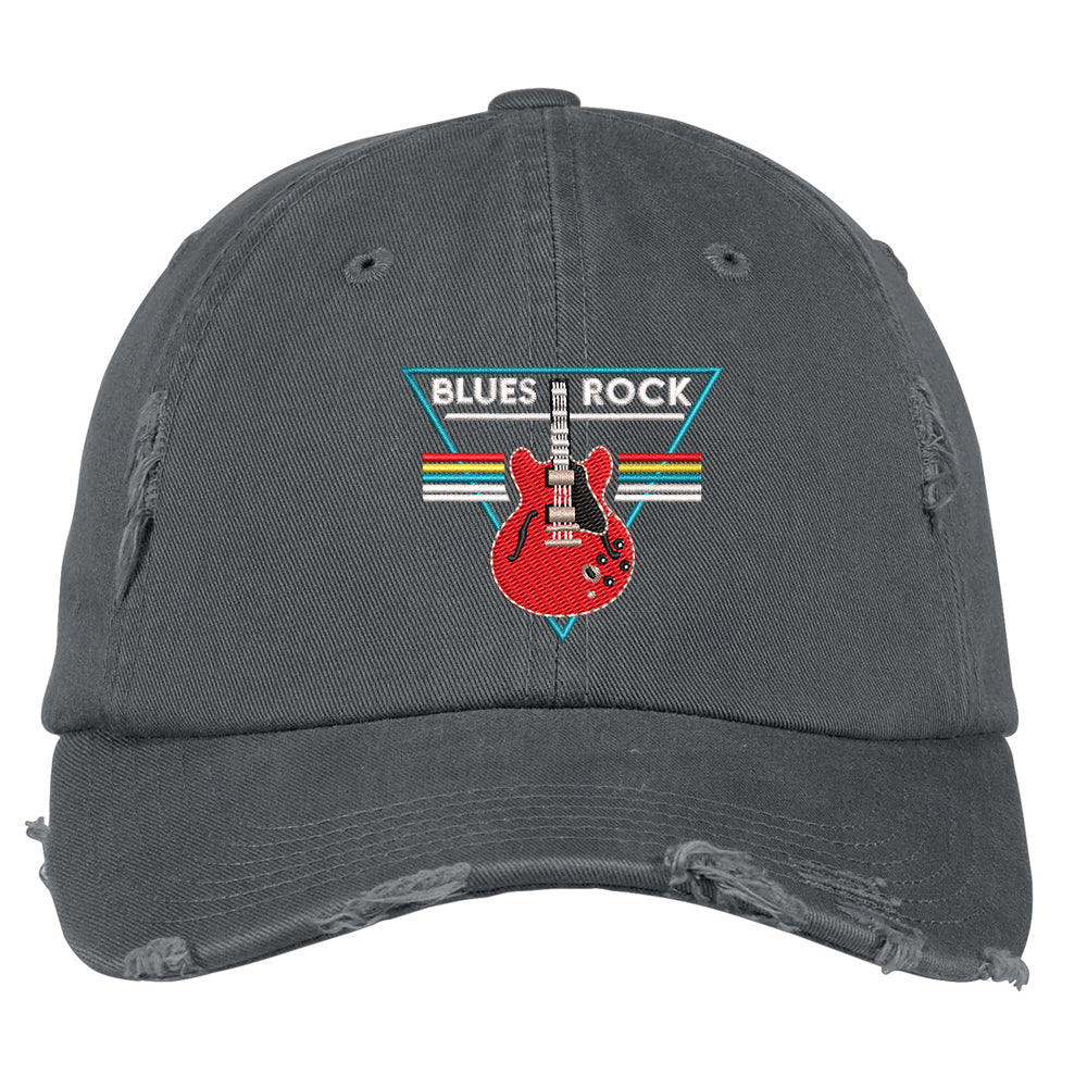 Blues Rock Triangle Distressed Hat