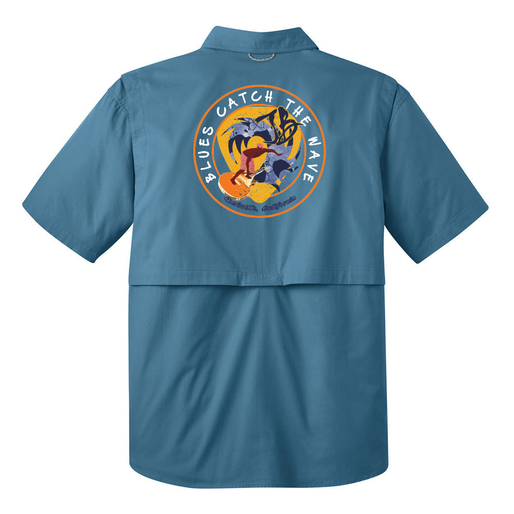 Blues Surfer Eddie Bauer Short Sleeve Fishing Shirt (Men
