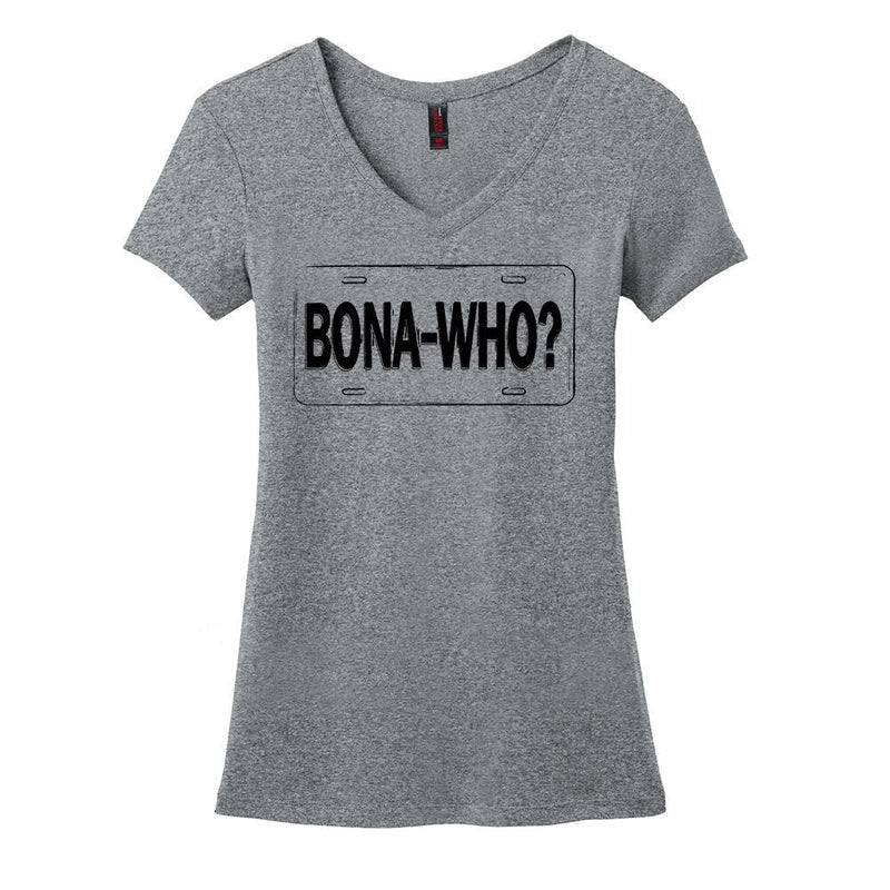 Bona Who? License Plate V-Neck (Women)