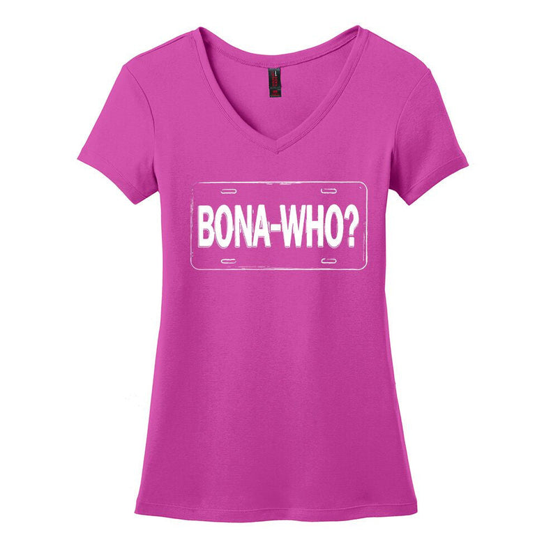 Bona Who? License Plate V-Neck (Women)