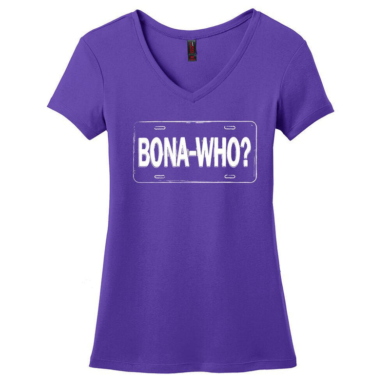 Bona Who? License Plate V-Neck (Women)