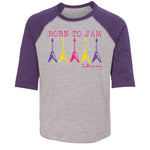 Born to Jam Baseball 3/4 Sleeve T-Shirt (Toddler)