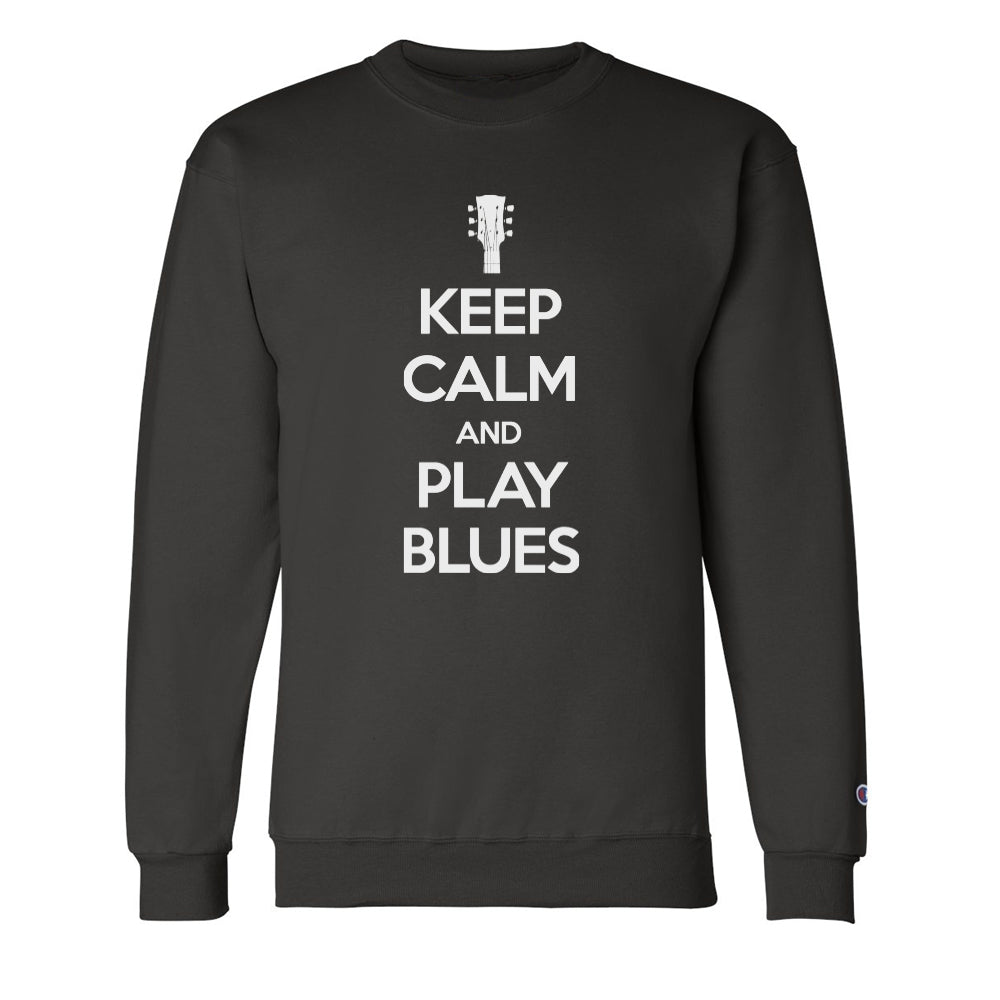Keep Calm and Play Blues Champion Crewneck Sweatshirt (Unisex)