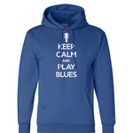Keep Calm and Play Blues Champion Hooded Sweatshirt (Unisex)