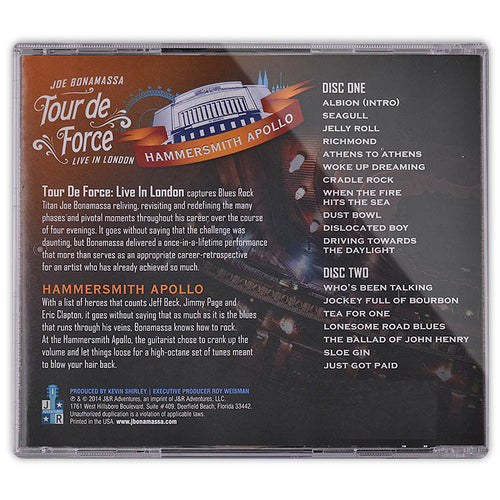 Joe Bonamassa: Tour de Force: Live In London - HAMMERSMITH APOLLO (Double CD)(Released: 2014)