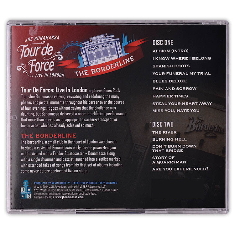 Joe Bonamassa: Tour de Force: Live In London - THE BORDERLINE (Double CD)(Released: 2014)