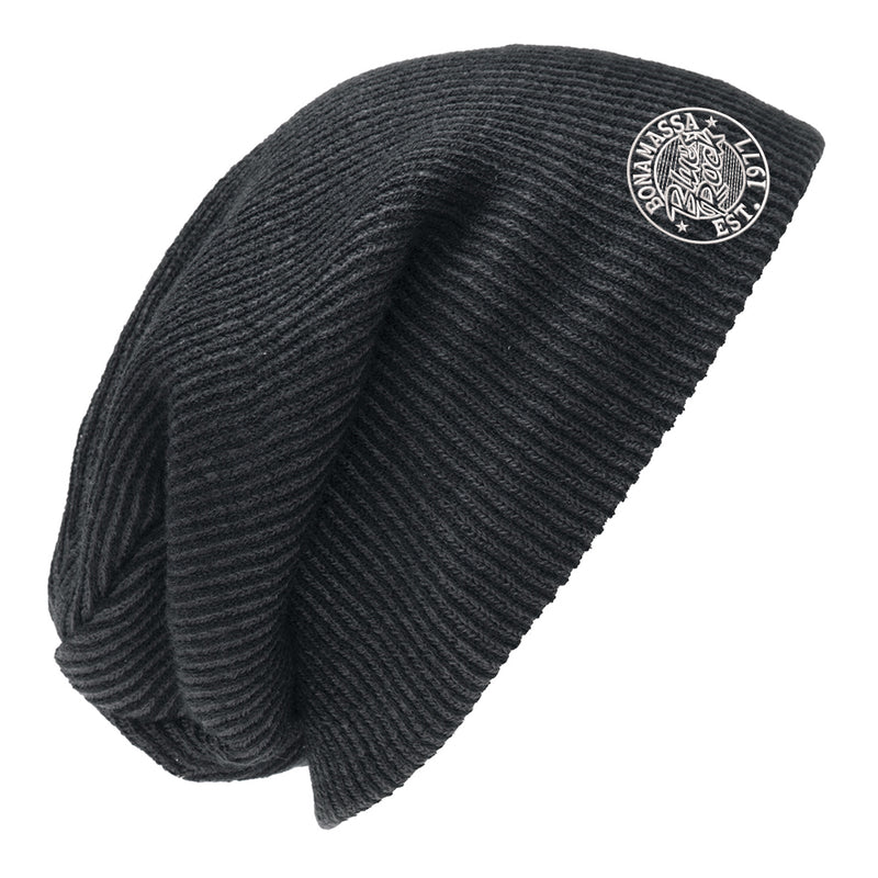 Classic Blues Slouch Beanie - Black/Iron Grey