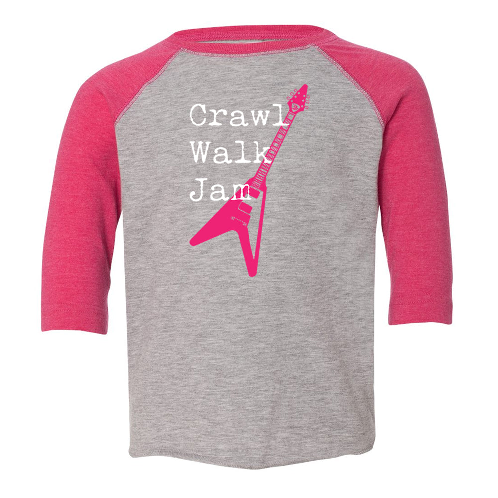 Crawl Walk Jam Baseball 3/4 Sleeve T-Shirt (Toddler)