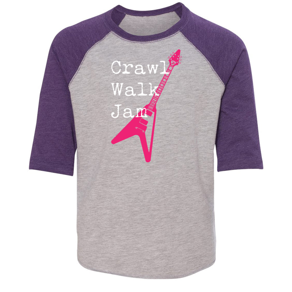Crawl Walk Jam Baseball 3/4 Sleeve T-Shirt (Toddler)