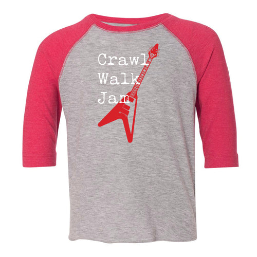 Crawl Walk Jam Baseball 3/4 Sleeve T-Shirt (Toddler)