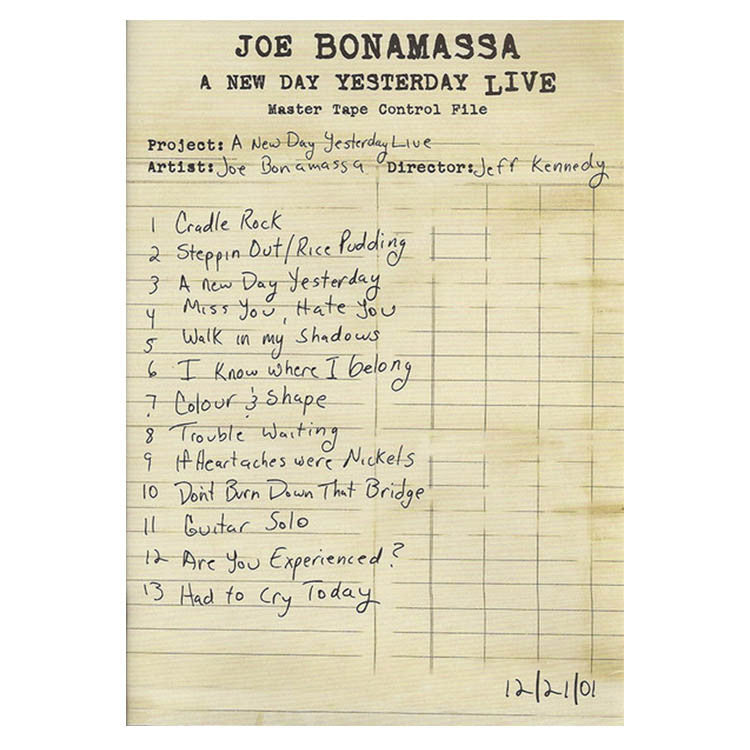 A New Day Yesterday Live (DVD) – Joe Bonamassa Official Store