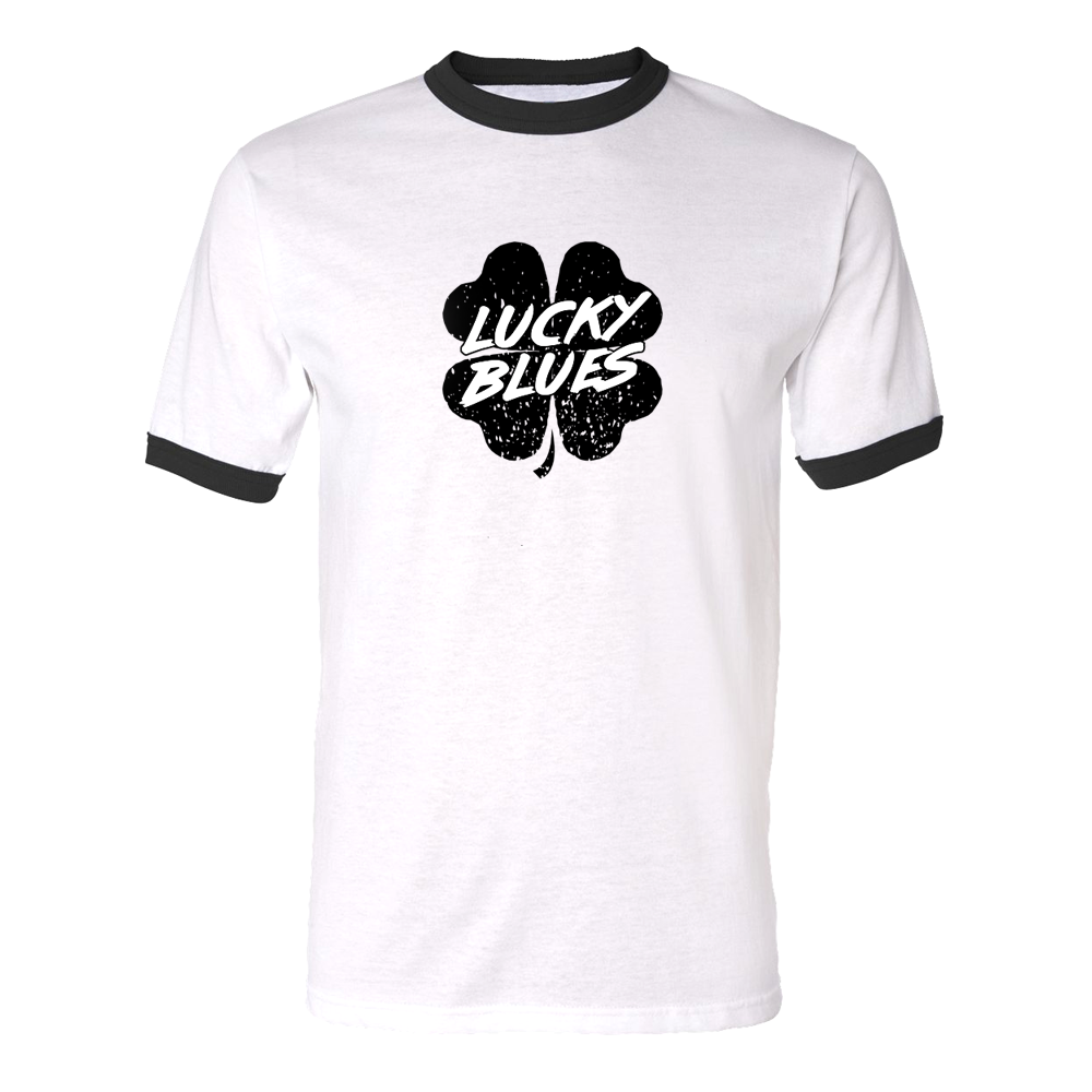Lucky Blues Clover Ringer T-Shirt (Unisex)